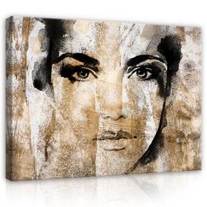 Картина на холсте Wallarena Frau Abstrakt Wohnzimmer, 60x40x2 см, бежевый