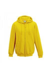 Однотонная толстовка с капюшоном на молнии и полной молнией Zoodie AWDis, желтый