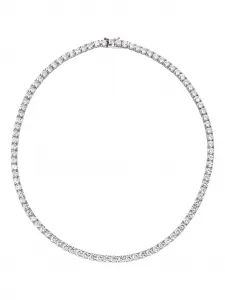 Колье с круглым ограненным камнем Obsidian, серебристый