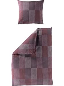 Фланелевое постельное белье ягодного цвета Bierbaum, 155 x 220 + 80 x 80 см