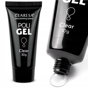 Claresa Poli Gel Акриловый гель для наращивания ногтей Бесцветный прозрачный 30 г Puderek
