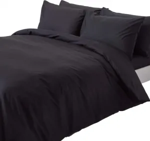 Постельное белье HOMESCAPES, черное, плотность 200, 260 х 220 см Homescapes