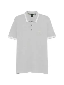 Поло с полосатым воротником Boss, серый