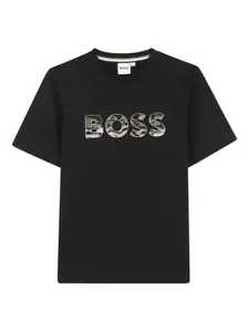 Футболка с логотипом BOSS Kidswear, черный