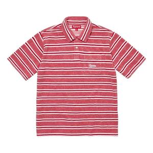 Рубашка поло stripe terry s/s polo 'red white' Supreme, красный