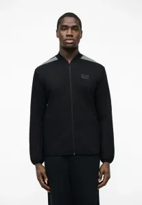 Толстовка на молнии с натуральным бейсбольным воротником Ea7 Emporio Armani, Black Beauty
