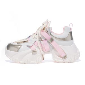 Амортизирующие, увеличивающие высоту, устойчивые к истиранию, дышащие, нескользящие, низкие, массивные кроссовки для женщин LIANGHUO, Pink