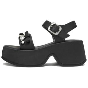 BASTO Сандалии женские с одним ремешком, черные