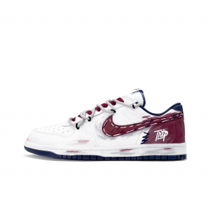 Nike Big Low Wine Red Rhythm Low top Skateboard Shoes мужские бело-красные