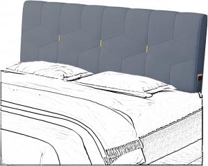 Подушка-подголовник для кровати LIANGJUN, поясничная подушка с наполнителем из губки, большая мягкая подушка для поддержки спины, для чтения и использования у стены, 4 цвета, индивидуальный размер (Цвет: серый, Размер: 120x60x6 см) CHIAPERINI, Gray