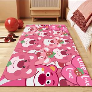 Budis Ковер 80х120 см для спальни/гостиной, утолщенный, с рисунком Strawberry Bear, не скользит