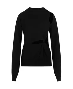 Пуловер с праздничным рисунком Sportmax, черный