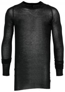 Футболка с длинными рукавами Rick Owens в рубчик, черная