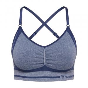 Женский спортивный топ для занятий йогой Hmlmt Lulu Seamless Scrunch Bra с технологией Beecool HUMMEL, цвет blau