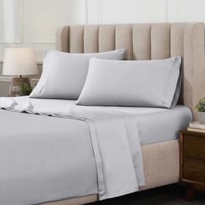 Superior Комплект постельного белья из египетского хлопка Superior с плотностью 1500, современный дизайн, ультрамягкая основа, однотонный цвет Platinum Platinum - Z