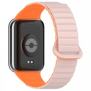 IBOANN Часы Watch Band Xiaomi Compatibility 230mm Silicone Material, Silty Sand Orange 【Magnetic Upgrade, Two-color Silicone】