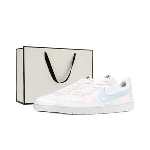 Nike Кроссовки для скейтбординга Court Borough с устойчивой к истиранию амортизацией, дышащие, низкие, для детей, синие и розовые, для подростков