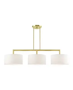 Линейная люстра Meridian на 3 лампы Livex, gold-tone