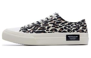 Стильные кроссовки для скейтбординга унисекс с низким верхом белого цвета с леопардовым принтом Article No.