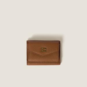 Маленький кожаный кошелек MIU MIU, коричневый