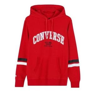 Толстовка collegiate text pullover hoodie 'red' Converse, красный