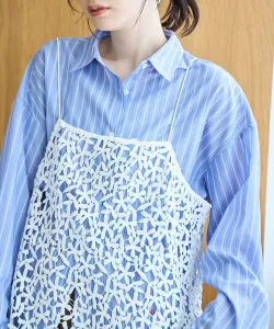 Майка с цветочным кружевом Coen, цвет Off White