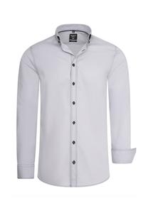 Рубашка с длинными рукавами и тонкой контрастной строчкой RUSTY NEAL, серый