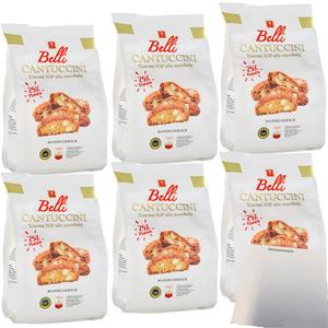 Выпечка Belli Cantuccini с 25% миндалем упаковка 6 шт. (6 пакетов по 250 г) + блок usy
