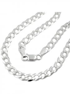 Gallay Плоская цепочка якорного плетения толщиной 4,6 мм с узором, серебро 925 пробы, длина 50 см