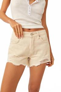 Джинсовые шорты Now Or Never в цвете экрю Free People, Ecru
