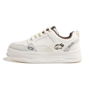 HUANQIU Высокие дышащие нескользящие низкие кроссовки для скейтбординга Women's Beige Brown