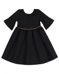 Платье Hope & Henry с рукавами-оборками и понте Hope & Henry, черный