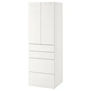 Детский шкаф, белый, 60x57x181 см, с 4 ящиками PLATSA/SMÅSTAD IKEA