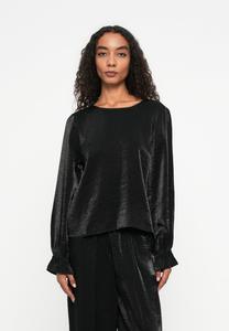 Блуза TOM TAILOR DENIM CUFF FRILLS, Deep Black/Black