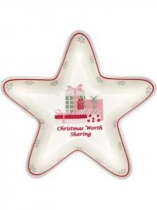 Тарелка-звезда ABELLA XMAS белая 15 см Greengate