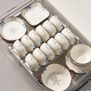 Mose Gujia Jiaju набор посуды с подглазурной росписью для дома, 2025 новые стильные тарелки и миски, китайский стиль, чашки и палочки для новоселья, 4 предмета, 20 см, 800 г, керамика, безопасная для посудомоечной машины и микроволновки