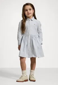 Полосатое хлопковое платье-рубашка оксфорд 714y Polo Ralph Lauren, Blue/White