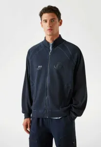 Бомбер durchgehender с логотипом Guess, Dunkelblau