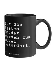 Кружка Только лучшие братья... с надписью черным цветом Mr. & Mrs. Panda