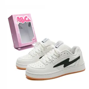 ABCIO Скользостойкие и износостойкие поддерживающие низкие скейтборд кроссовки унисекс черно-белые (с флисовой подкладкой), цвет Black White (Fleece-Lined)