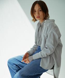 Рубашка из купро в полоску