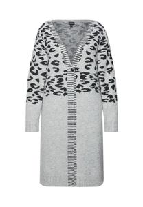 Кардиган LONG LEOPARD MOTIF Ulla Popken, серый