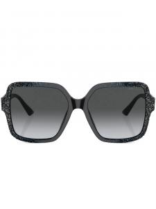 Jimmy Choo Eyewear солнцезащитные очки в квадратной оправе с блестками, черный