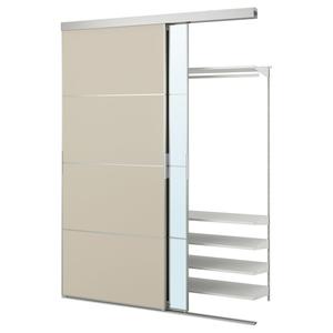Шкаф-купе Ikea с раздвижной дверью, 177x65x240 см, серо-бежевый