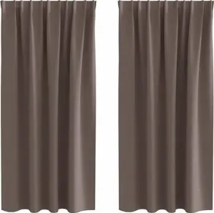 Плотные шторы с кольцами, 2 шт., темно-коричневые vidaXL