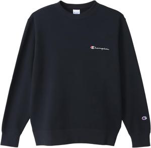 Мужская толстовка Champion с круглым вырезом, длинным рукавом, мягким хлопком, вышитым логотипом, модель Custom Basic C8-W041Z, темно-синий