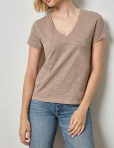 Футболка с V-вырезом и швом на спине в цвете древесный Lilla P, Driftwood