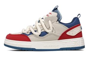 Кроссовки WARRIOR Skateboarding Shoes Unisex Low-top Medium Gray, Blue-red, красный