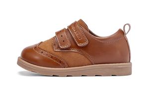 Детские кожаные туфли для дошкольников DAVE&BELLA, коричневый