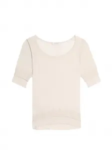 Футболка с эффектом тромплей Lemaire, бежевый